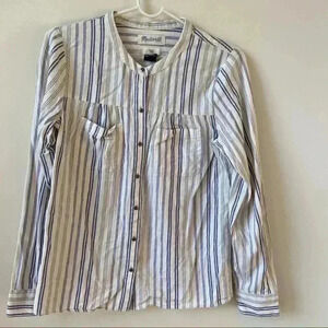 Madewell Long Sleeve Button Front Striped Blouse